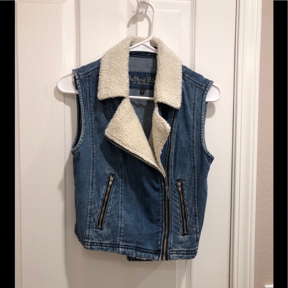 3 for $15 - BULLHEAD Sherpa-lined denim vest